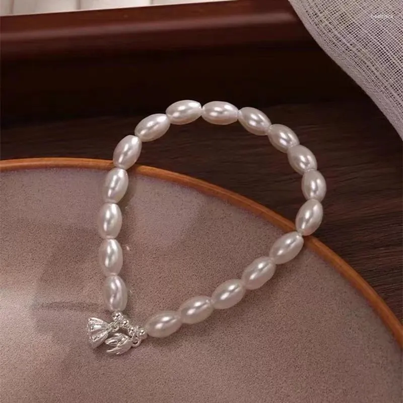 Braccialetti a maglie Bracciale di perle Trasferimento di semi di loto Perlina Design di nicchia femminile Senso di luce di alta qualità Lusso Semplice Gioiello squisito a mano