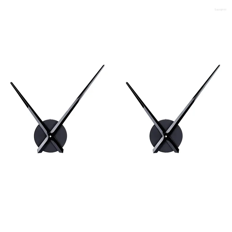 Wall Clocks 2X 3D Clock Hands DIY Large Movement Mechanism Needles Accessories Part Replacement Black