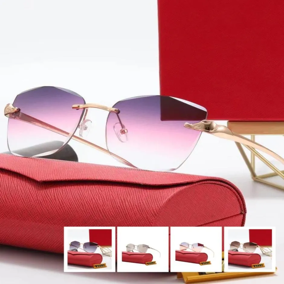 Mode Rimless Solglasögon Mens Designer Glasögon för kvinnors lyxiga solglasögonglasöglasser Lentes de Sol Accessories Shield Shians Des2724