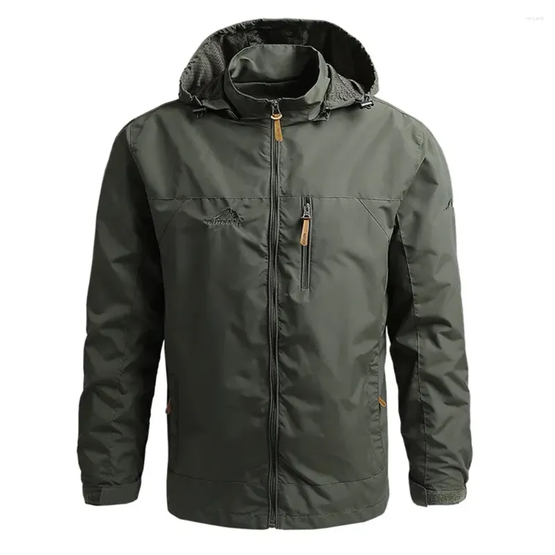 Männer Jacken Mode Herbst Windjacke Jacke Männer Solide Stickerei In Outer Mit Kapuze Outdoor Mäntel Qualität Cothing Für