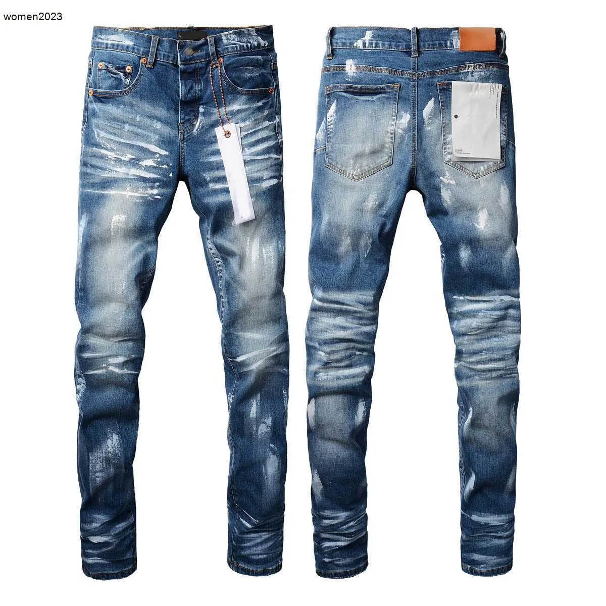 jeans de créateur pour pantalons pour hommes jeans violets Marque pour hommes Jean Distressed Ripped Biker Slim Fit Motorcycle Mans jeans à logo classique empilé Jan 27