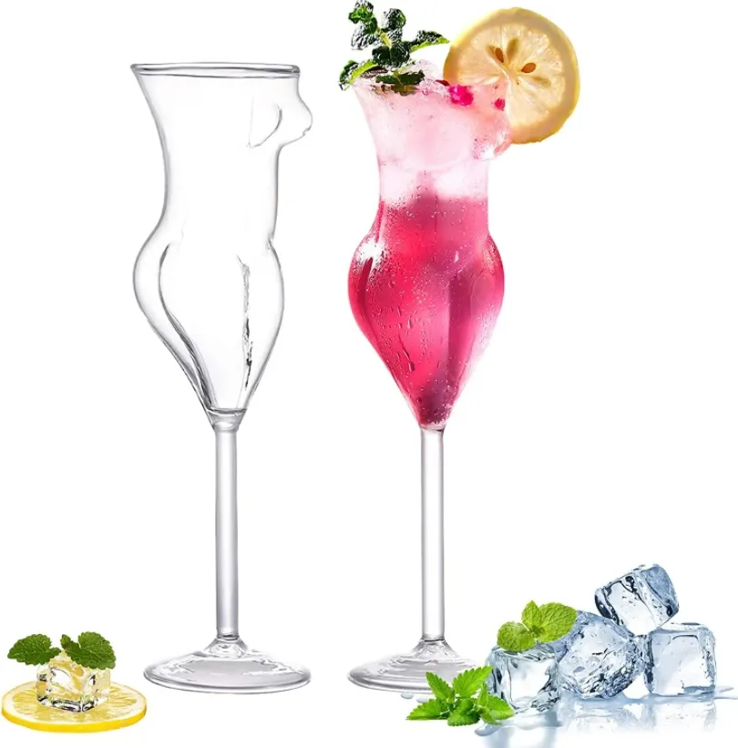 Kvinnor Body Shape Red Wine Glass Goblet Party Wine Mug Cocktail Glasses Bar Club Beauty Goblet Glass Naked Girl Cup