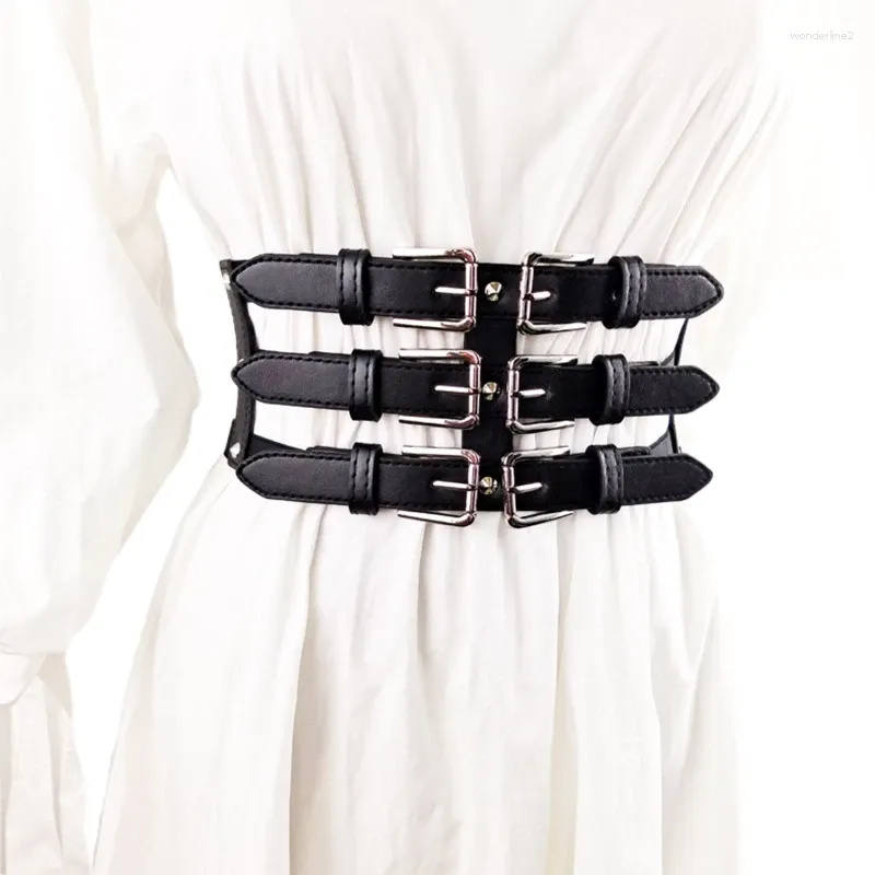 Belts Women Sexy Belt PU Leather Body Bondage Cage Sculpting Harness Waist Strap