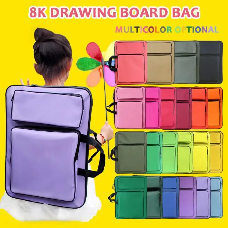 Fournitures Sac d'art pour enfants pour outils de dessin de planche de peinture Kits de dessin multicolores 8k Sac de croquis étanche pour ensemble d'art pour enfants Fournitures d'art