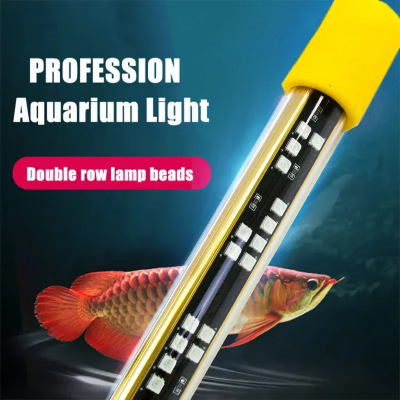 إضاءة Zaohetian Arowana تفتيح مقاومة للماء LED Aquarium Fish Fish Tube مصباح سحري مائي