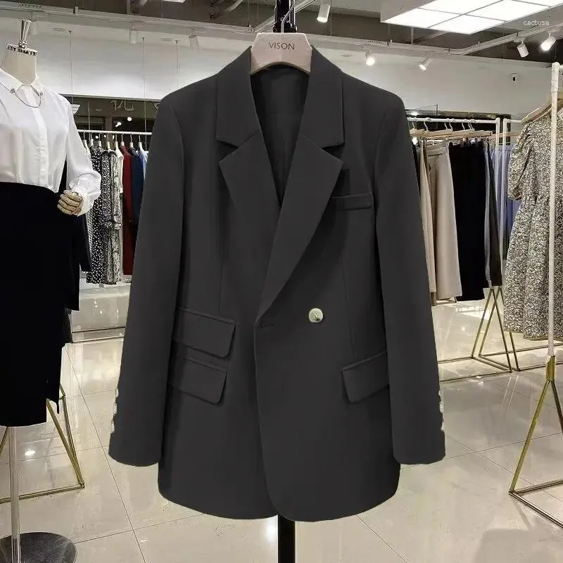 Veste de costume pour femmes, mode coréenne, petit haut de costume, manteau, vêtements amples, tempérament droit, Blazer Slim pour femmes, 2024