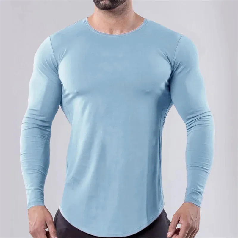 Männer Kompression Läuft t-shirt Langarm Sport T-shirt Training Gym Bodybuilding Top Fitness Strumpfhosen Mann Fußball Jersey 240119