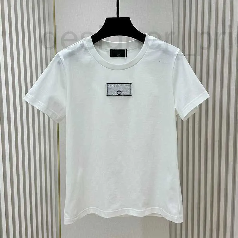Herrt-shirts-designer 2024 Spring Festival Ny paljettetikettbrev broderad kortärmad T-shirt 3M5V