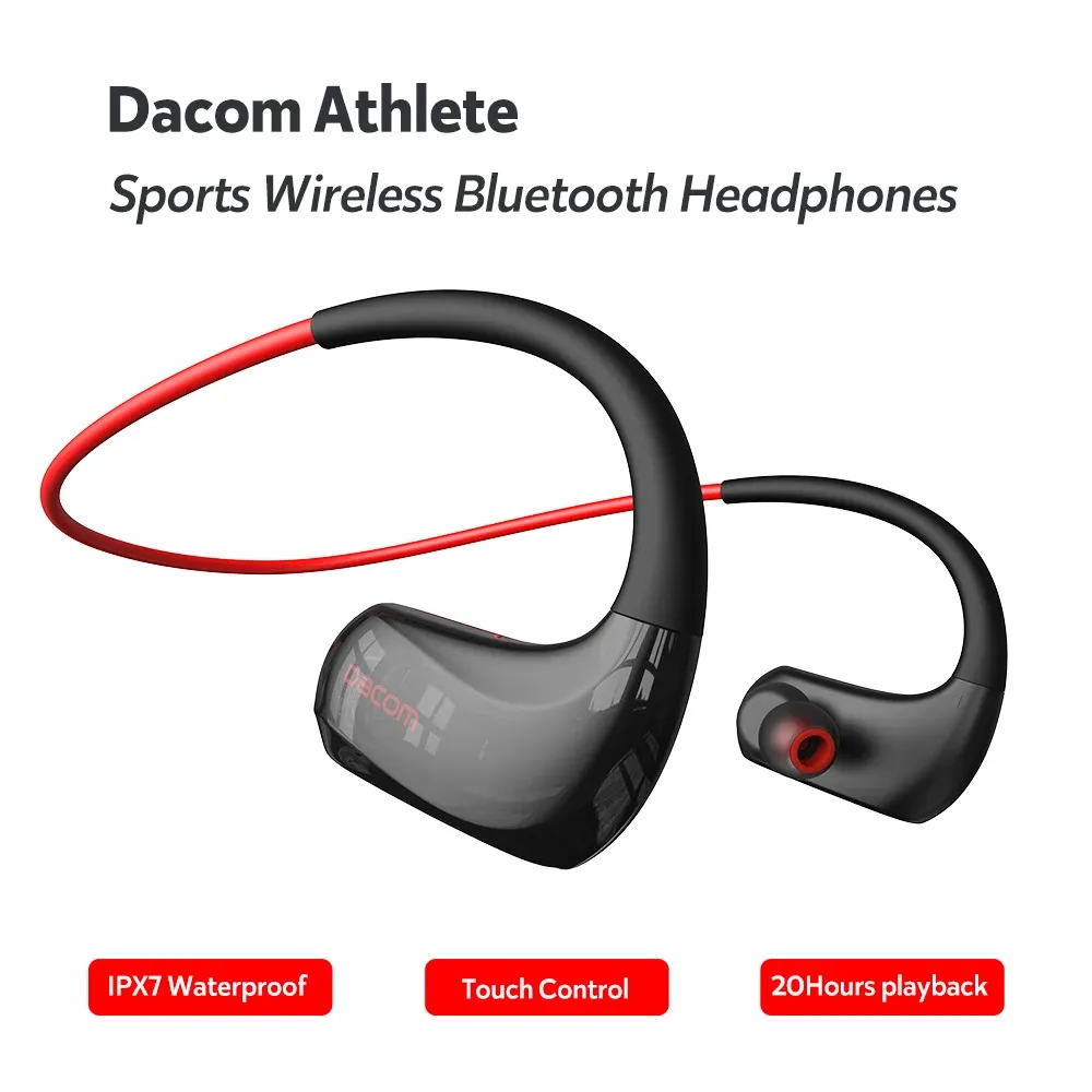 Sadzarki DACOM G93 Sports Bezprzewodowe słuchawki Bluetooth IPX7 Wodoodporny basowy słuchawek stereo 20h Czas gry z kodekami mikrofonowymi AAC