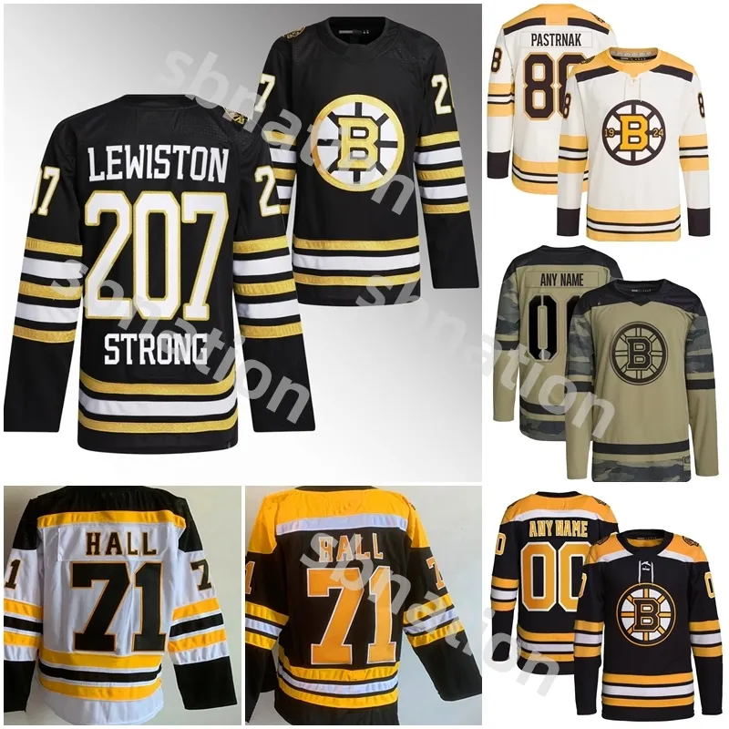 Bostons Lewiston Strong 100th Anniversary Black 207 Bruin Jersey Special Authentic Men Women Kids