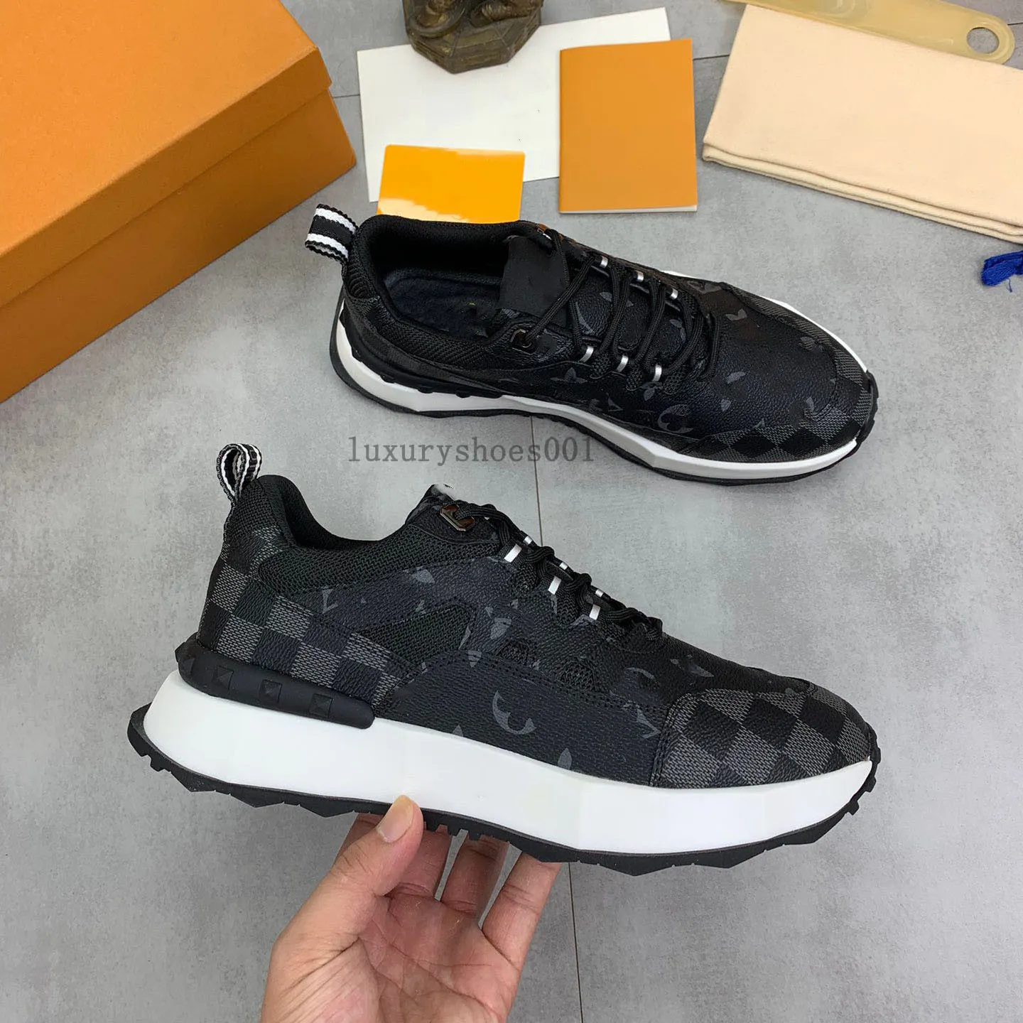 Berömda herrarna Run Away Sneakers Shoes Leathers Mesh Breattable Suede Outdoor Trainers Lace Up Micro Outrole Sports Skate Party Dress Casual Walking EU38-46 1.23 08