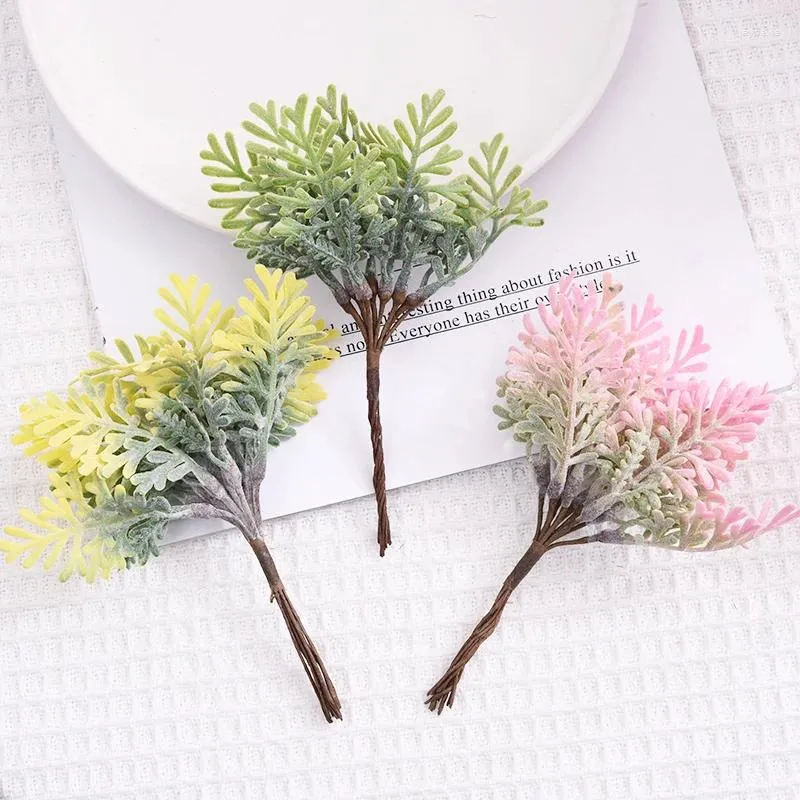 Fleurs décoratives 10 pièces herbe d'eau en plastique artificielle Scrapbooking de noël pour la décoration de la maison fête de mariage fausses plantes cadeaux couronne de bricolage