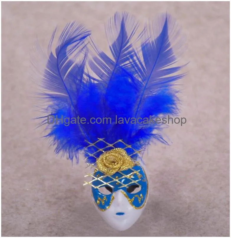 Mini masques de carnaval en plumes vénitiennes, autocollants magnétiques pour réfrigérateur, décorations pour Mardi Gras, faveurs de fête, 12 pièces