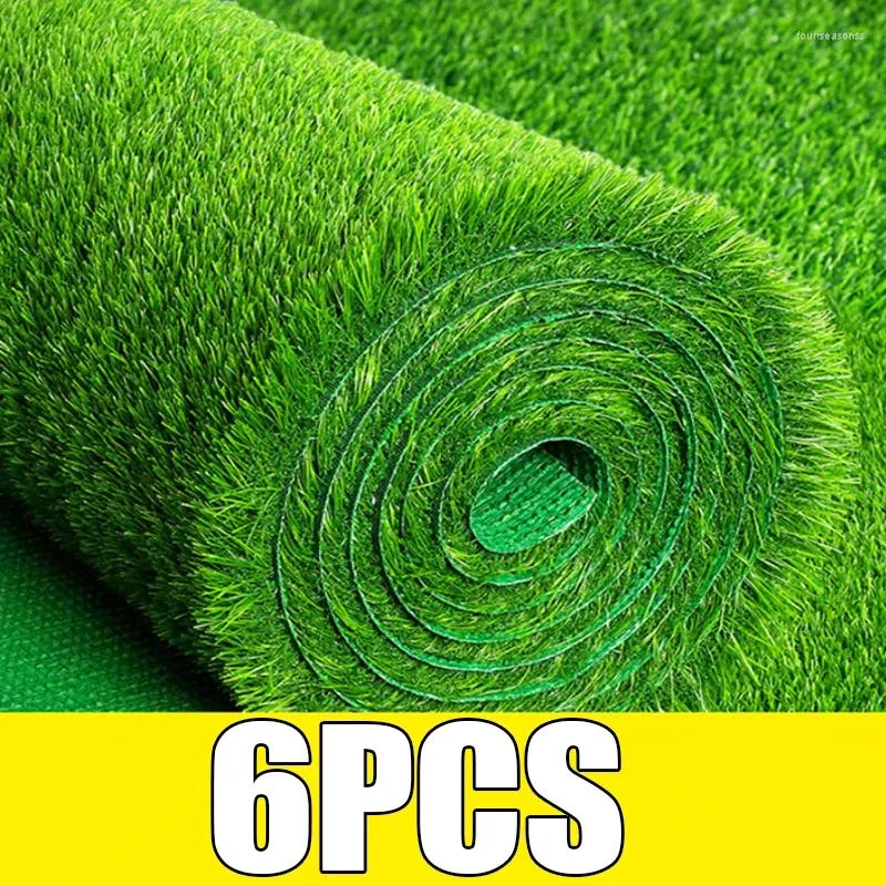 Dekorativa blommor 6/1st konstgjorda gröna gräsmattor Diy Grass Mat Landscape Gardening Turf Outdoor Home Floor Aquarium Wedding Decor Mattan