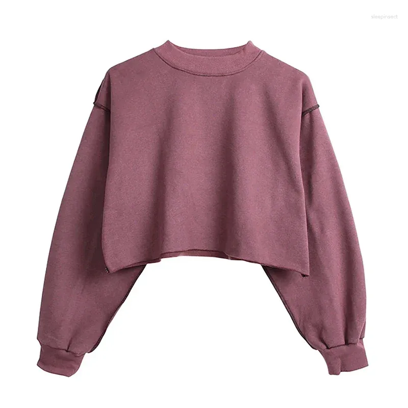 Women's Hoodies Multicolor Loose Sweatshirt Hoodie Casual Long Sleeve Fleece Short Crop Streetwear Winter Clothes Women 2024