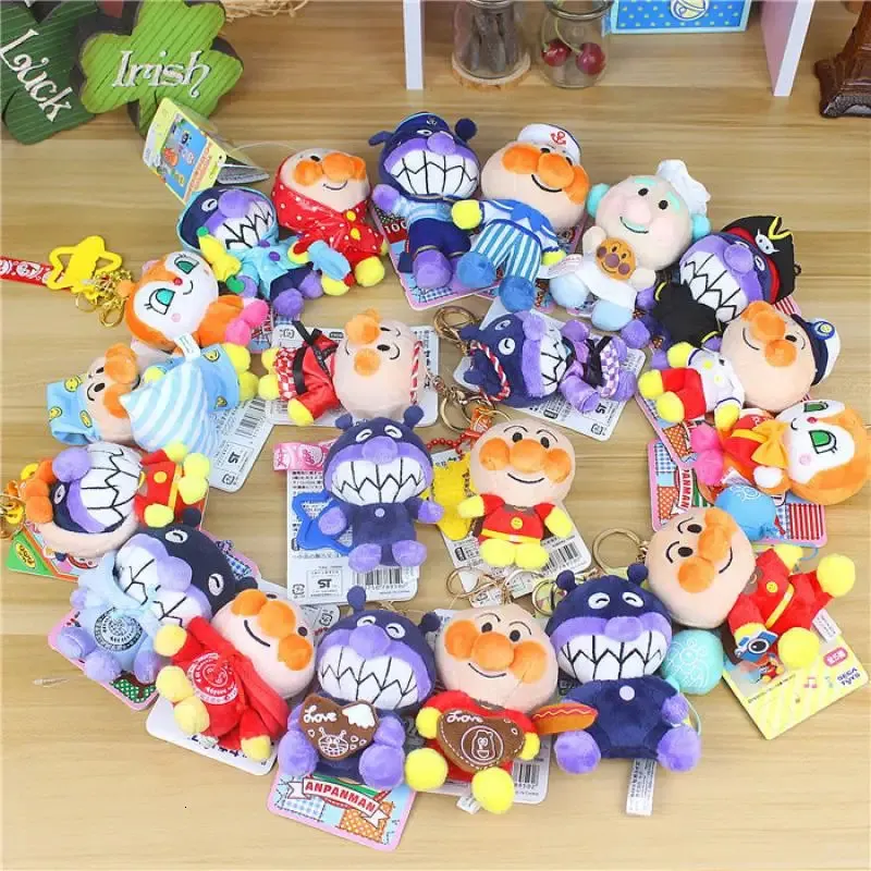 Kawaii Anpanman Baikinman Peluche Bambola Cartoon Portachiavi Zaino Ciondolo per Compleanno di Amici e Regali di Natale Periferico 240122