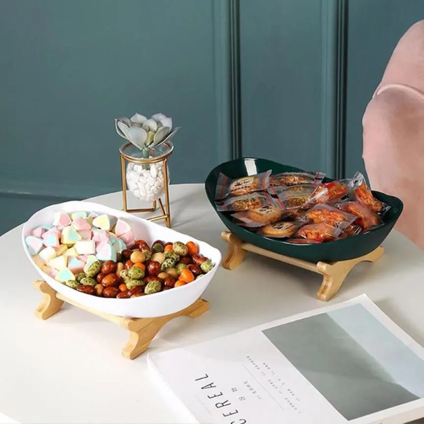 Bulaşık tabakları oturma odası ev plastik meyve tabağı atıştırmalık yaratıcı yüzük yemek tepsisi parti düğün pastası tatlıları dekoratif350j