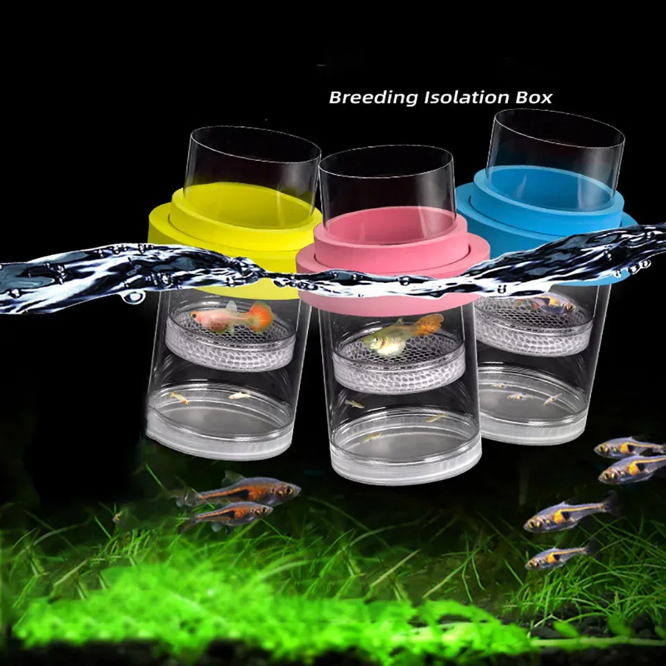 breeding fish box Pawfly Breeder For Tank, Aquarium Fish Box, Floating Guppy Breeder Box, Baby Fish Separator For Aquarium, Plas it is easy to install and convenient to use Floating Hatching Box For Guppy