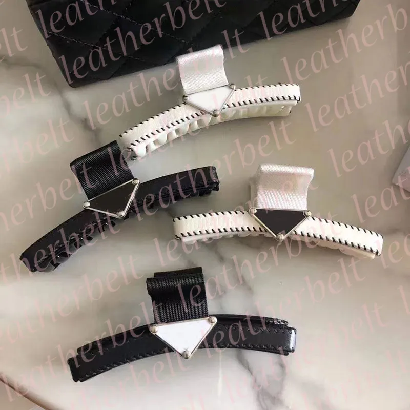 Designer-Klauenclip aus Metall für Damen, mit Buchstabendruck, hochelastisch, Haarspangen, modisch, Leder, Pferdeschwanzhalter, Haarklemmen