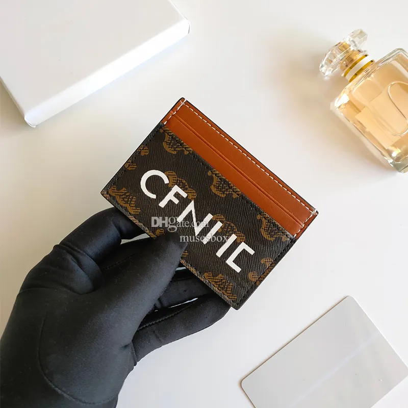 Porte-cartes en cuir de haute qualité Porte-monnaie de luxe Designer Porte-monnaie Femme Pochette pour clés Porte-passeport pour hommes Organisateur de poche de mode Étui pour carte de crédit avec boîte