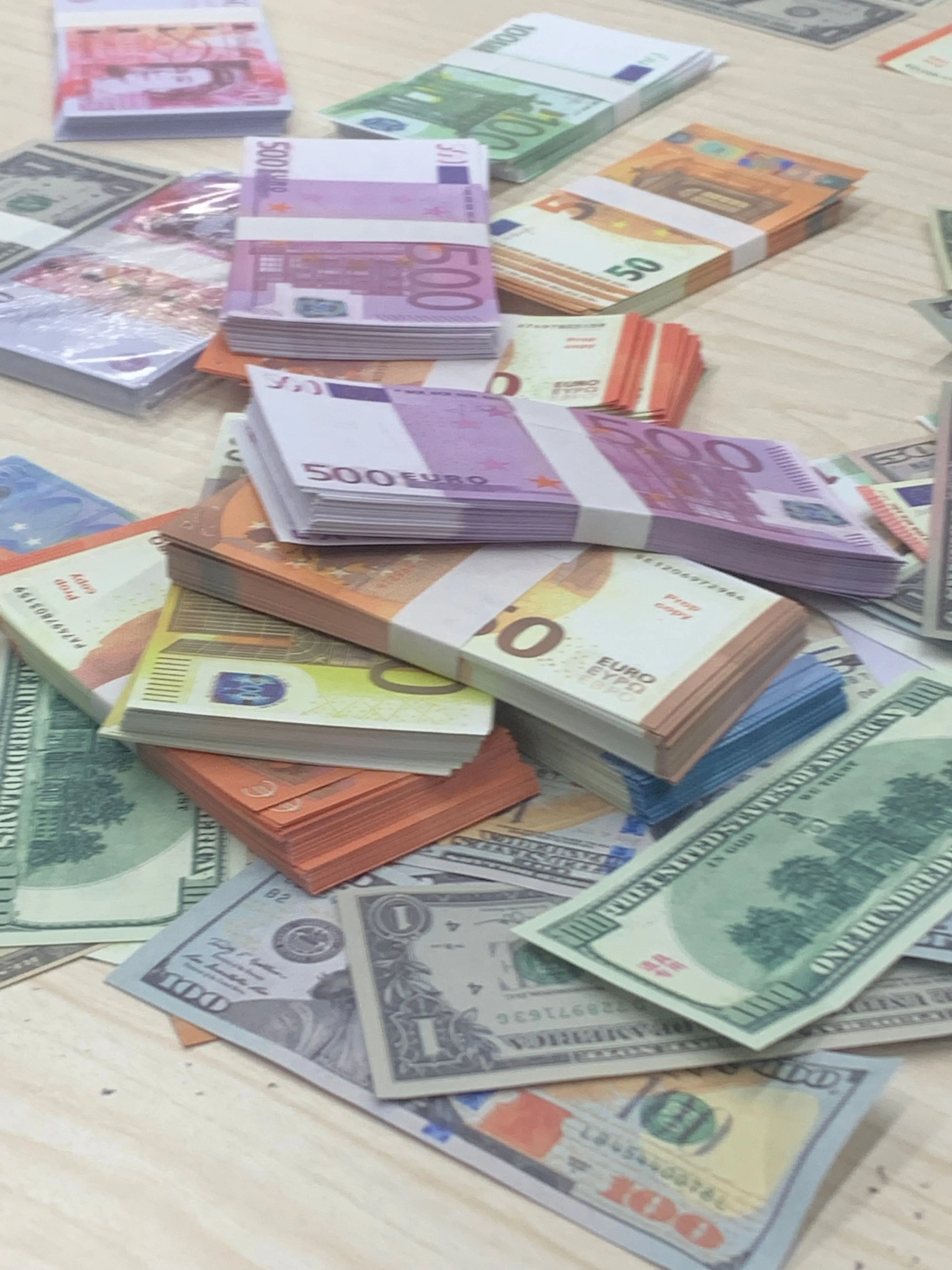 Realistic Copy Money Set: US Coins, Euro, British Currency, Replica ...
