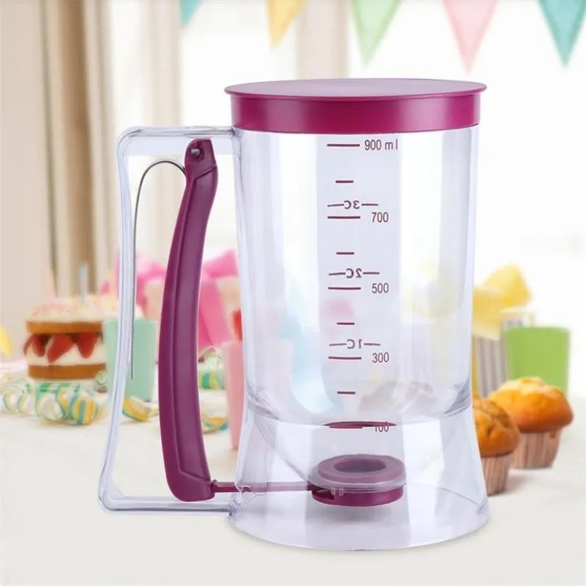 900ml mão dispensador de massa misturador casa diy bolo panqueca muffin cozimento waffles dispensador de massa copos cupcakes ferramentas de cozimento y186b