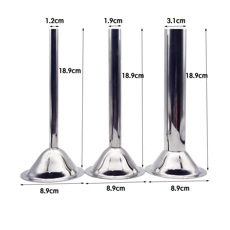 Molens 3 pc's/ingesteld 8,9/7,5/5,7 cm Basis Food Grade Kwaliteit Vleesmolen Handgemaakte worstjes Zulling Tube Sausage Maker -buizen