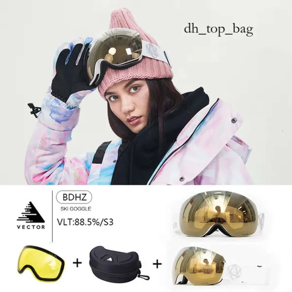 Skibrille Hohe Lichtdurchlässigkeit Uv400 Austauschbare Magnetlinse Bewölkter Tag Schneebrille Männer Frauen Antifog-Beschichtung Skibrille 1573