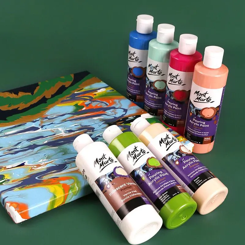 Fournitures 120/240ml 1 pièce ensemble de peinture acrylique pigmentée peinture fluide toiles acryliques pour peinture verser des peintures à l'huile moyennes et grandes dessin Art