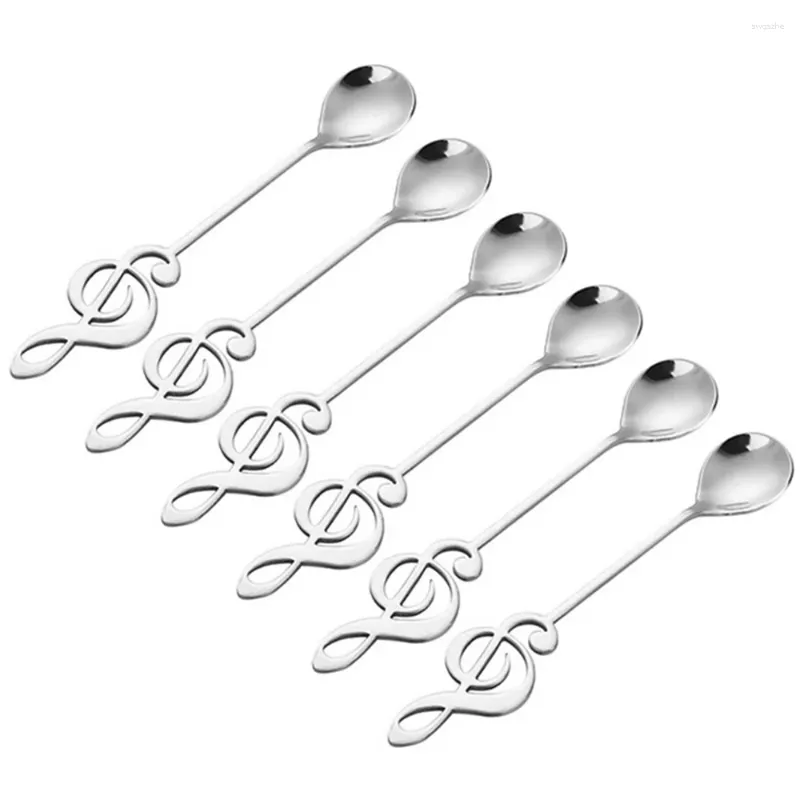 Kaffe Scoops Music Note Spoons rostfritt stål kreativa söta teskedar formade skeduppsättningar för te -dessert omrörning