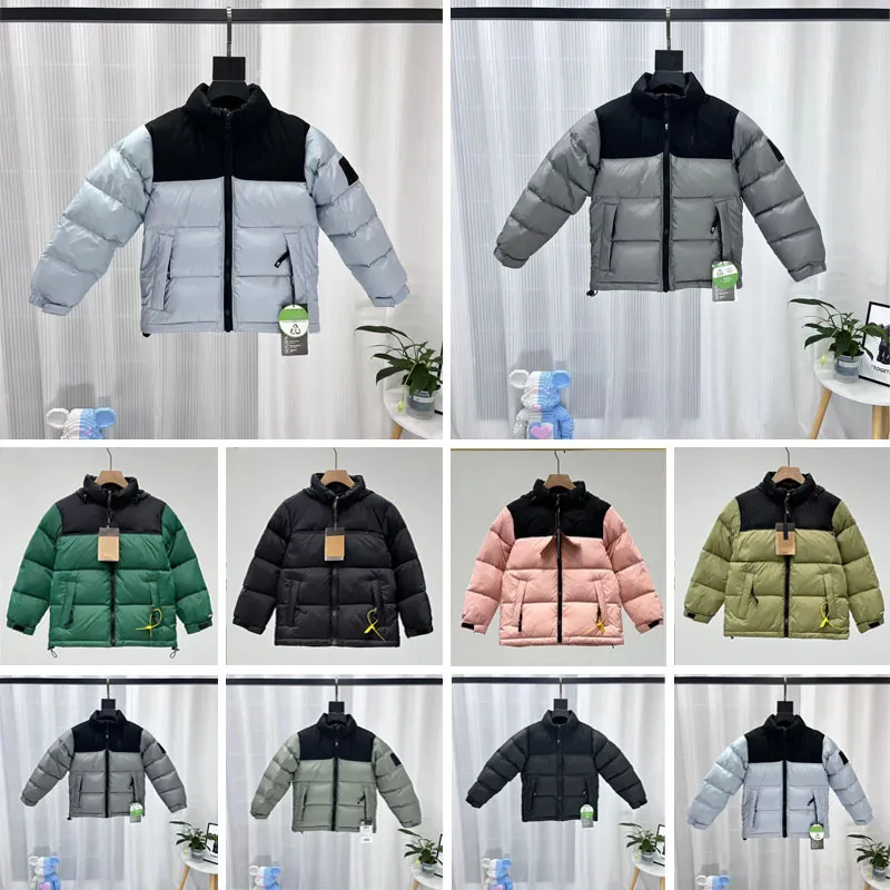 Crianças do miúdo para baixo casaco NF designer 2024 jaqueta de inverno meninos meninas ao ar livre para baixo com capuz quente parka preto puffer jaquetas carta impressão roupas outwear blusão