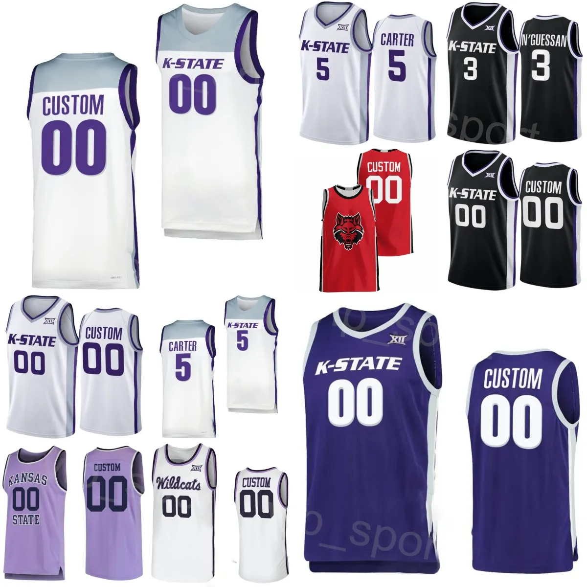 Kansas State Wildcats Basketball College 13 Will McNair Jr Jersey University 1 David NGuessan 4 Darrin Ames 2 Tylor Perry 5 Cam Carter Arthur Kaluma Mans Youth Woman