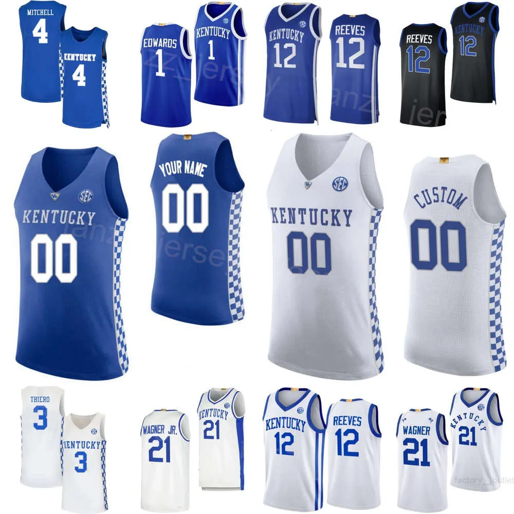 College Kentucky Wildcats Basketball 12 Antonio Reeves Jerseys Woman Youth Man 0 Rob Dillingham 4 Tre Mitchell 3 Adou Thiero 1 Justin Edwards 21 DJ Wagner University