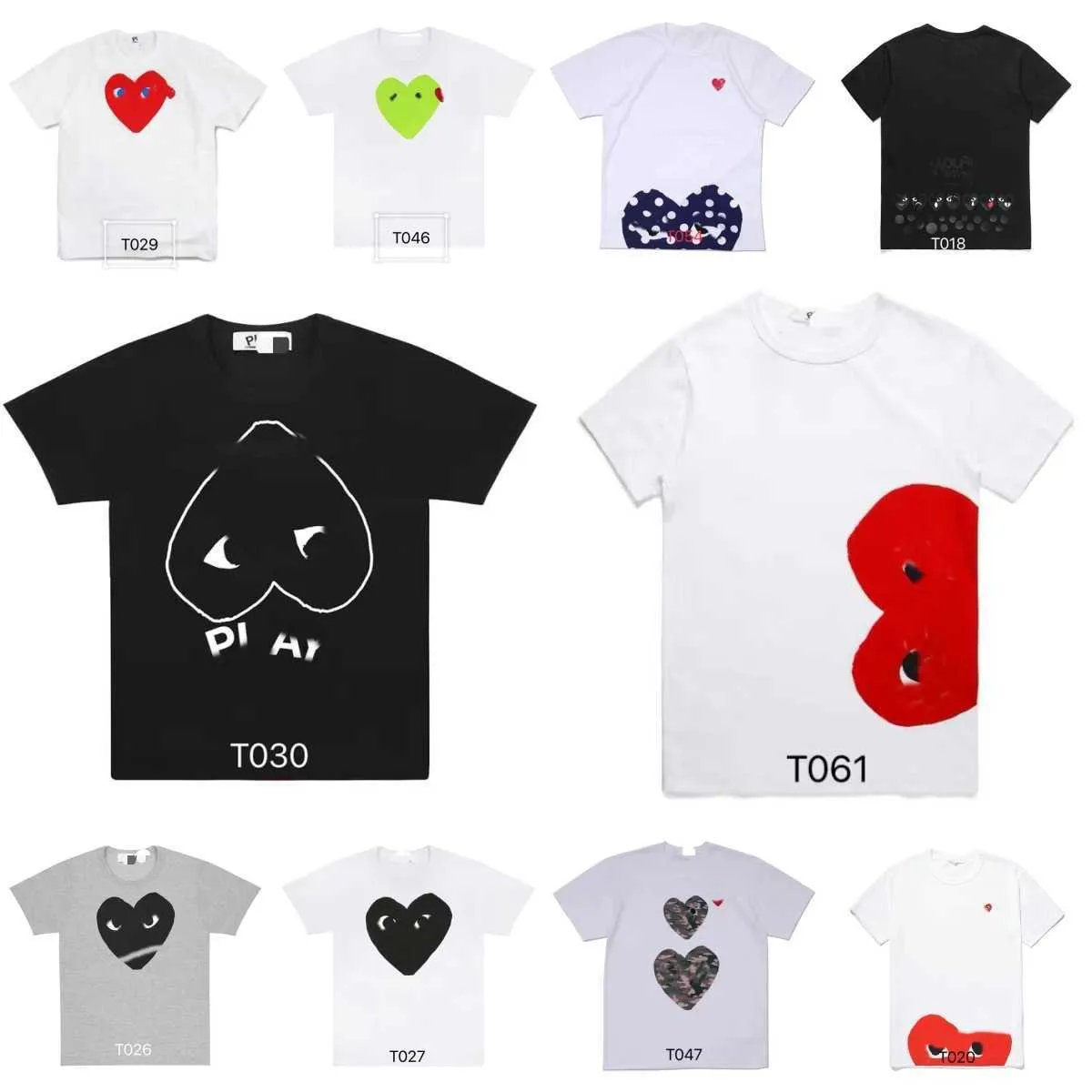 Mode Herren Play T-shirt Designer Red Heart Shirt Commes Casual Frauen Shirts Des Badge Garcons Hohe Quanlity T-shirts Baumwolle Stickerei Top e7jg