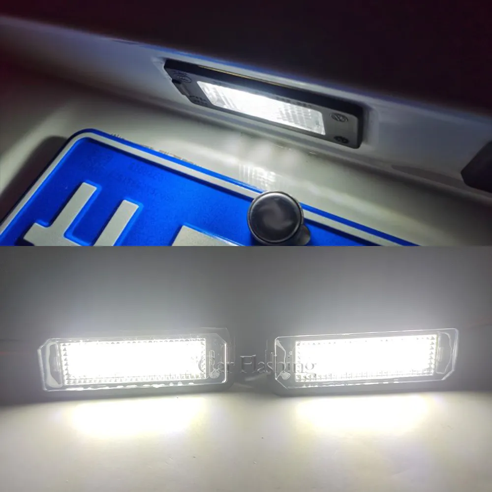 1 par de luz led para placa de carro, para vw golf 6 vi 5 v gti mk4 mk5 mk6 eos lupo scirocco seat leon altea oem, lâmpada de substituição para porsche