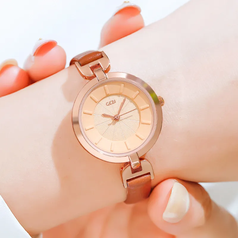 Womens Fashion Casual Simple Retro Large Dial Thin Belt Waterproof Quartz Watch Montre de Luxe Gifts A1