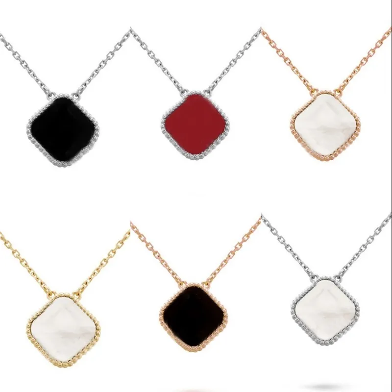 Charm Designer Pendant Neckor for Man Plated Gold Luxury Jewelry Romantic Multicolor Gemstone Thin Link Chains Four Leaf Ins Clovers Necklace Classic ZB002 C23