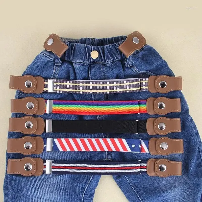 Bälten inget spänne stretchbälte för kvinnor män flickor pojkar jeans byxor bekväma gratis osynlig elastisk midja