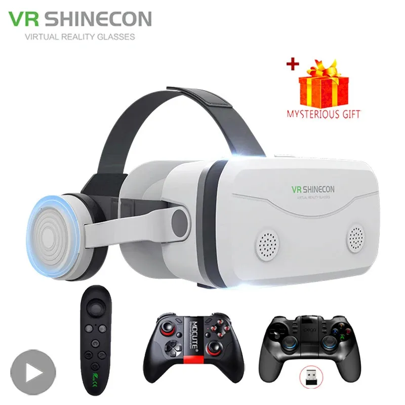 3D Viar Telefone Realidade Virtual VR Óculos Bluetooth Capacete Headset Dispositivos Inteligentes Lentes Óculos Para Smartphones Controladores Celulares 240124