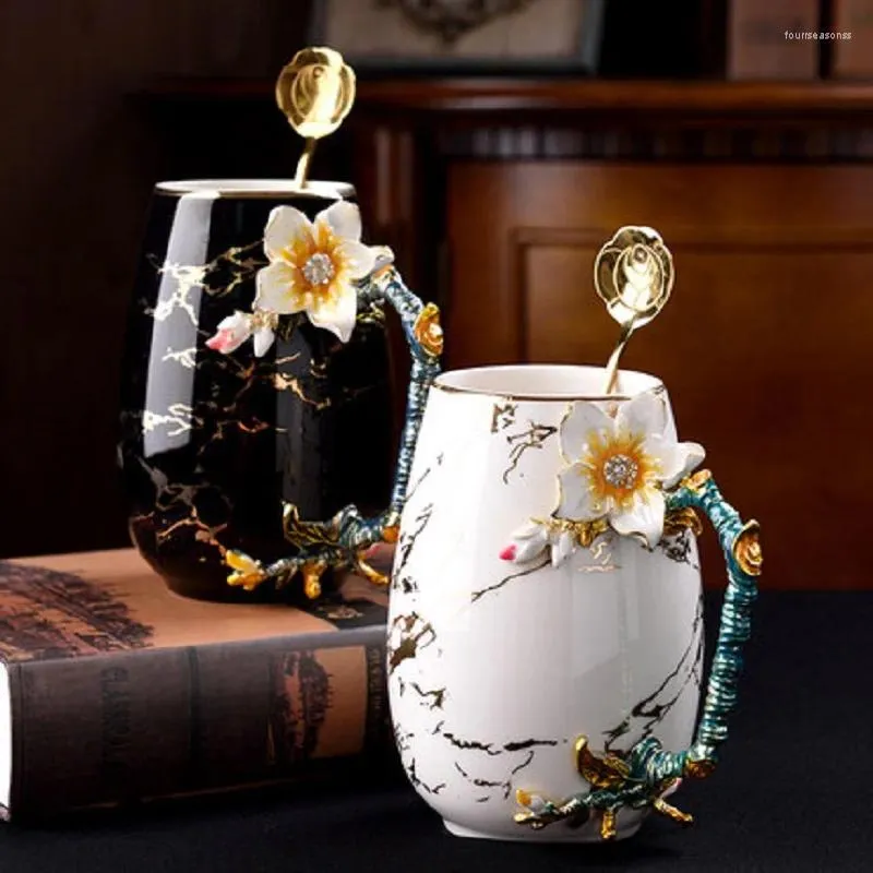 Кружки Креативная эмалированная керамическая чашка большой емкости для воды Кружка в скандинавском стиле Офисная подарочная коробка