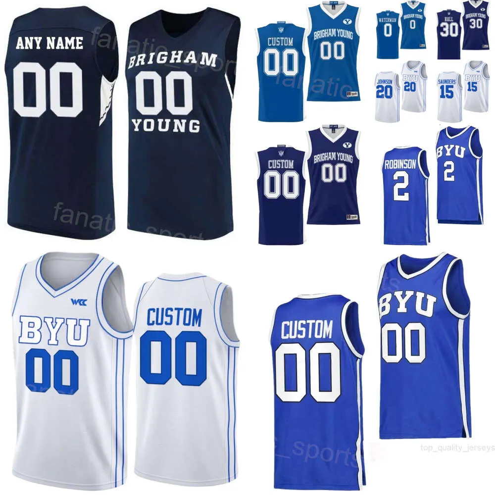 Baloncesto universitario 21 Trevin Knell Jersey BYU Cougars College 2 Jaxson Robinson 30 Dallin Hall 15 Richie Saunders 0 Noah Waterman 20 Spencer Johnson Cosido