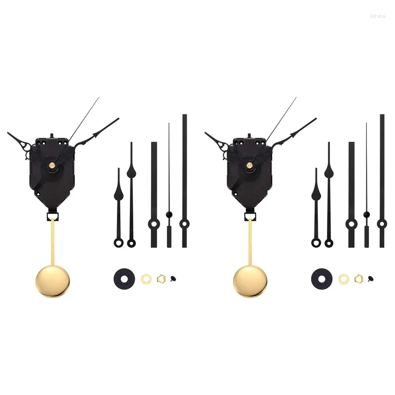 Wall Clocks 2X DIY Pendulum Clock Movement Mechanism With 6 Pairs Different Hands Quartz Repair Shaft Kit