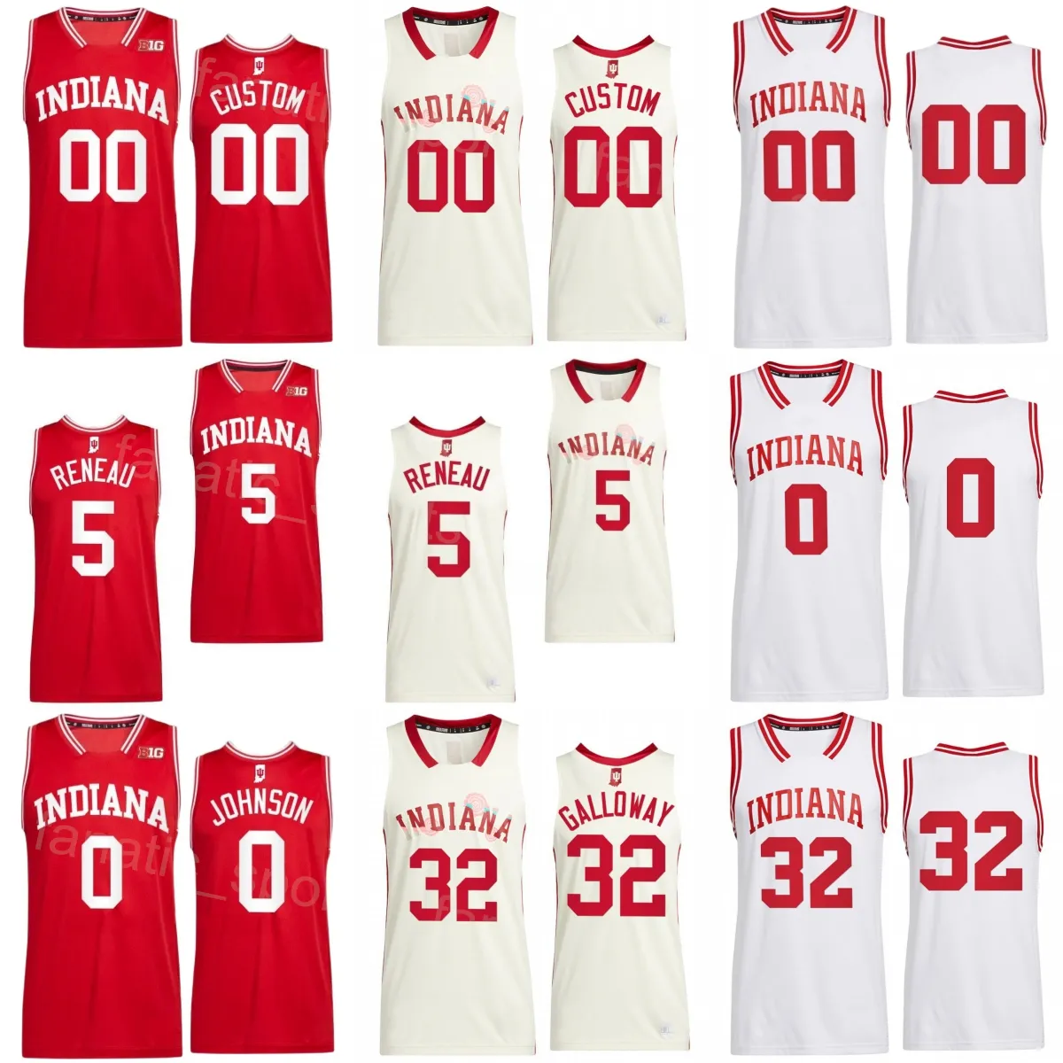 University Basketball 1 Kelel Ware Jerseys Indiana Hoosiers College 5 Malik Reneau 32 Trey Galloway 2 Gabe Cupps 21 Mackenzie Mgbako 0 Xavier Johnson Sydd team