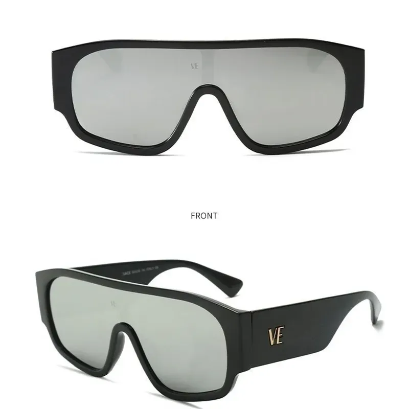 Designer-Sonnenbrille für Damen, Buchstaben-Sonnenglas, Herren-Brille mit großen Gläsern, blendfrei, Hip-Hop-Sonnenbrille, Strandbrille, Vollrahmen-Onepiece-Sonnenbrille