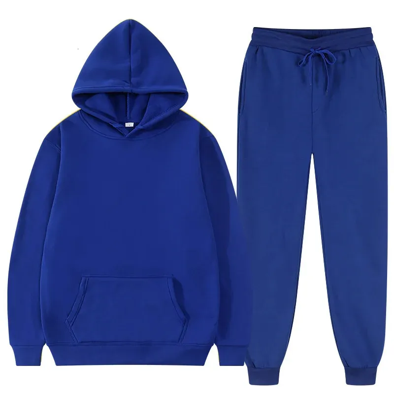 Kış Hoodie Sets Erkekler Moda Polar Kırmızı Hoodies Siyah Marka Pantolon Sıradan Jogger Suit Trailsuit Sweatshirt Kadın Pullover 240122