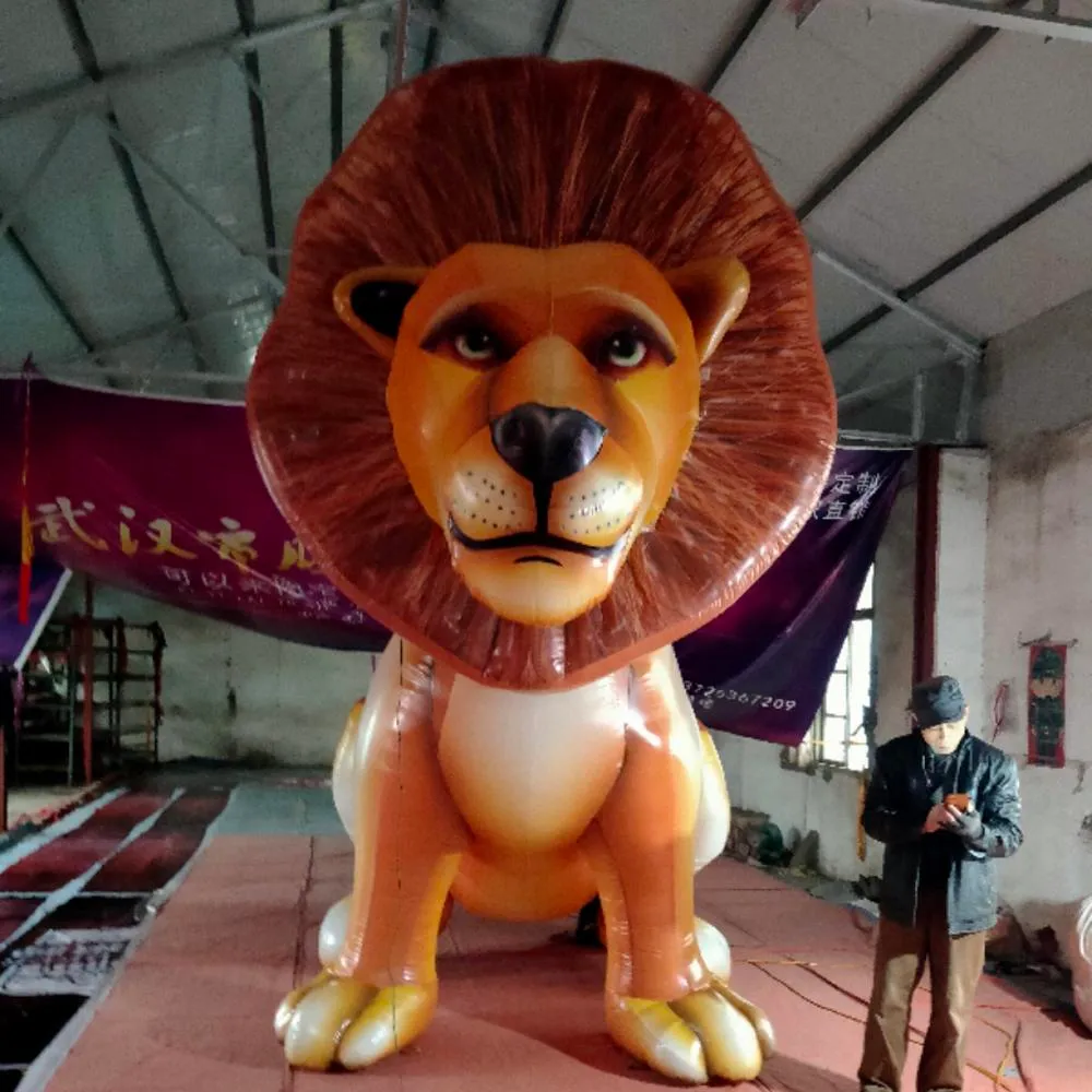 wholesale Lion gonflable géant de la décoration 6mH 20ft de haut d'événement avec l'impression polychrome animal personnalisé de bande dessinée de publicité pour le spectacle de partie