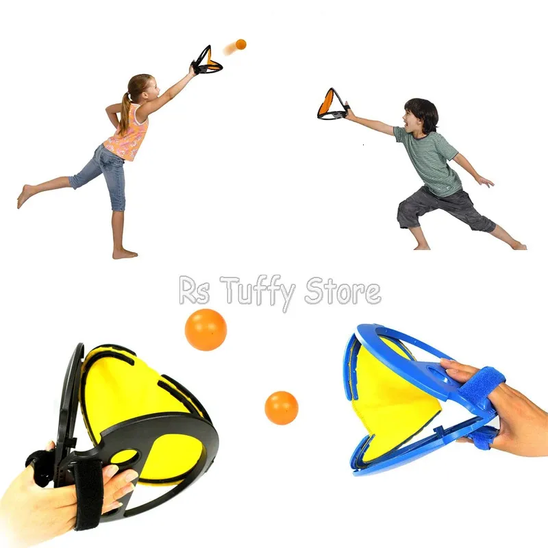 Juegos al aire libre Padres e hijos Lanzar y atrapar pelotas Deportes Fitness Mano Agarrando la raqueta para niños adultos Juguetes Regalos 240123