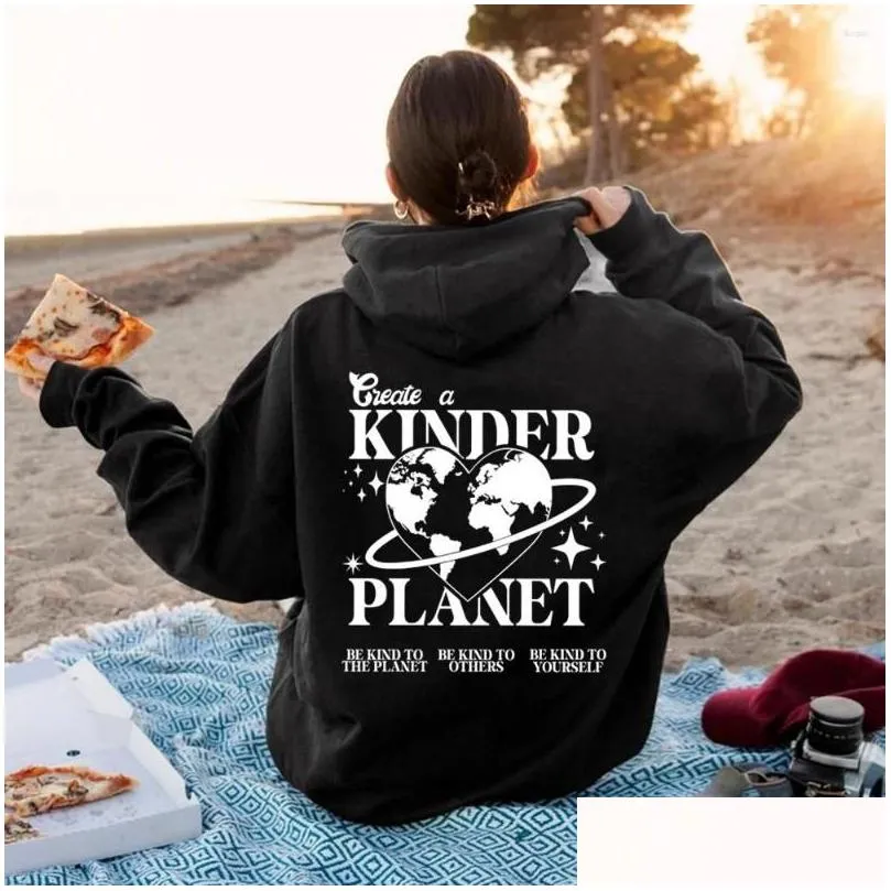 Dames Hoodies Sweatshirts Dames Hoodies Creëer een planeet Hoodie Trendy Tumblr Esthetische Sweatshirt met capuchon Strandplevier Kleding St Dhfnz