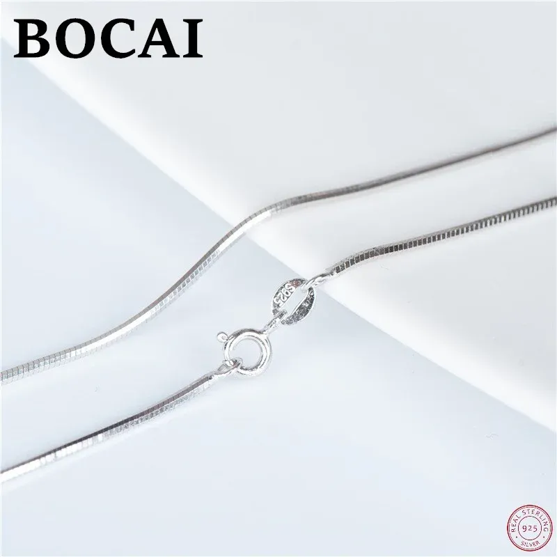 Colares Bocai S925 Colar de prata esterlina para homens Novo moda 0,8 mm 1,2 mm snakechain puro argentum jóias frete grátis