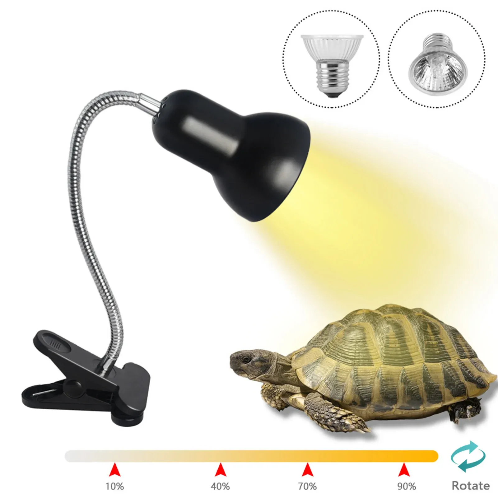 Oświetlenie 50 W 70 W Lampa ogrzewania gadów UVB Reptile Light Regulowana temperatura dla jaszczurka Zbiornik akwariowy